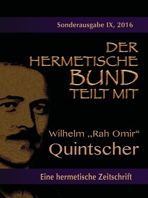 cover image of Der hermetische Bund teilt mit--Sonderausgabe Nr. IX